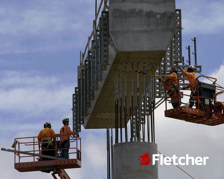 Fletcher Construction workers constructing large civil project